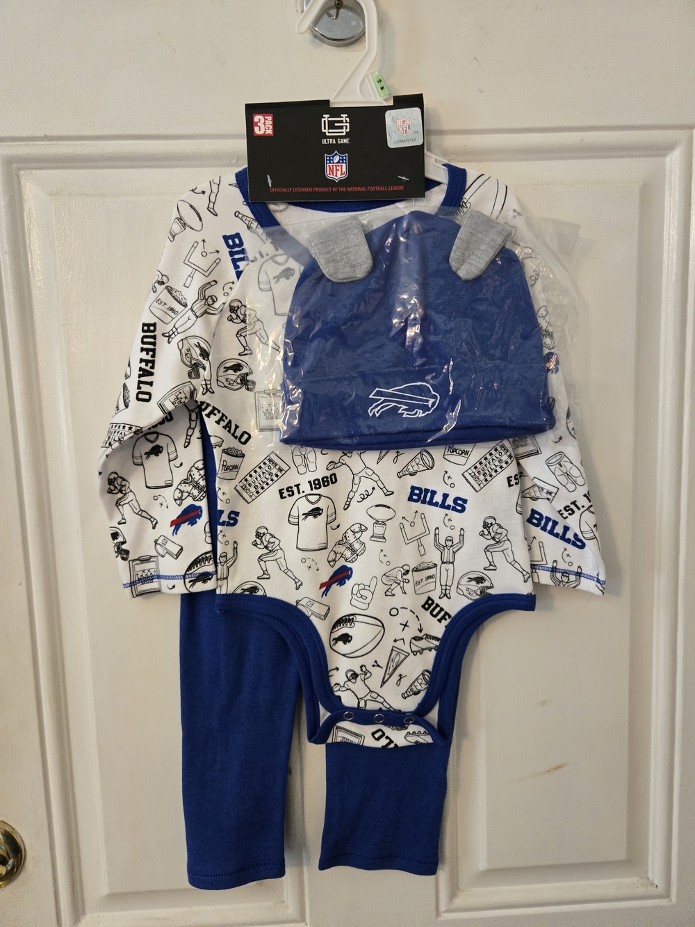 NFL Buffalo Bills Baby 3-Piece Set in Royal Blue and White